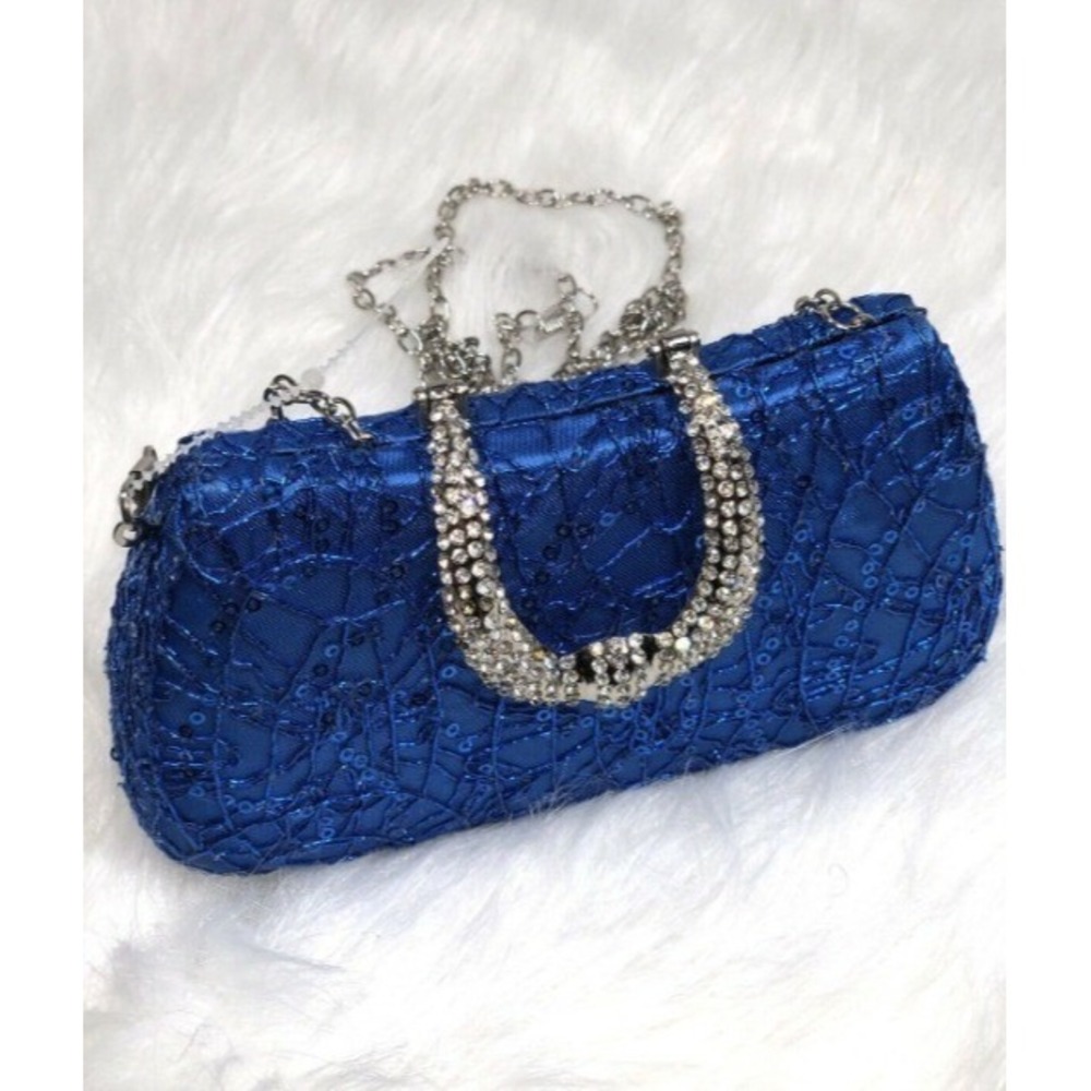 Inc Crossbody Clutch Blue silver bag B000094